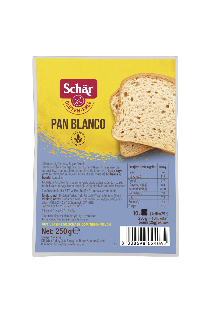 Schar Dilimli Ekmek 240 G (Pan Blnc) Glutensiz