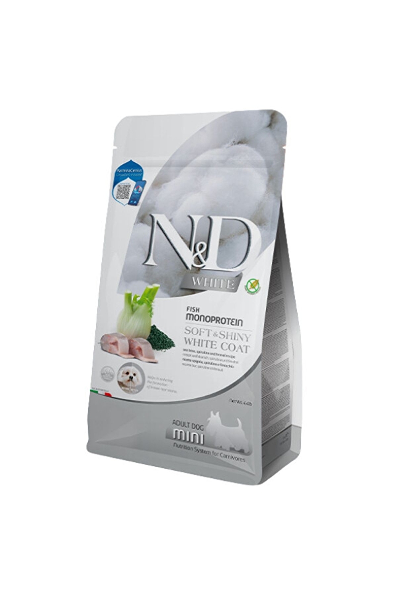 N&D White Levrek Spirulina ve Rezeneli Küçük Irk Yetişkin Köpek Maması 5kg