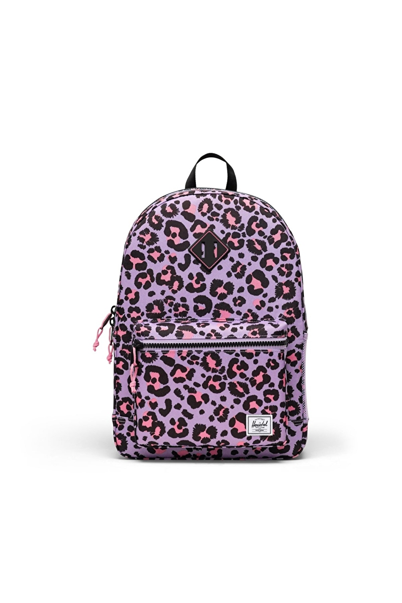 Herschel Heritage� Genç | Su İtici Kumaş Sırt Çantası, 14" Laptop Uyumlu, 26 L Lila - Pembe Leopar