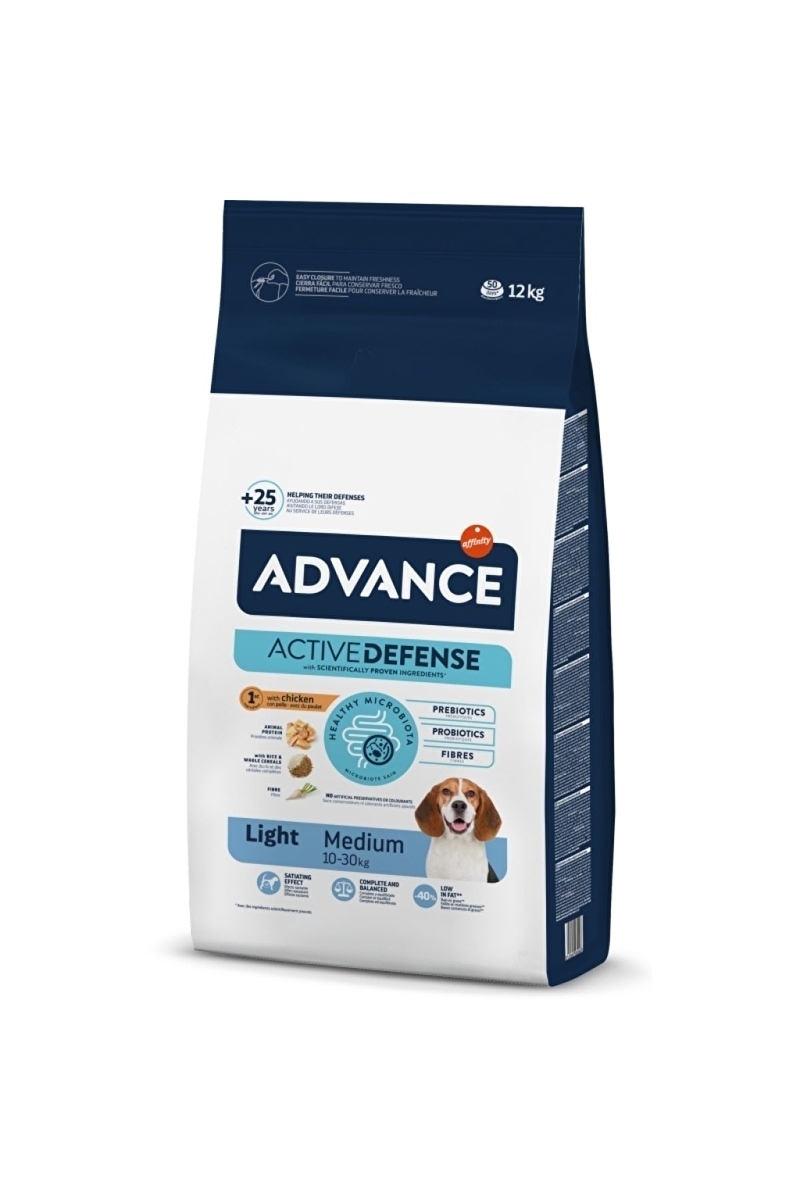 Advance Light Tavuklu Orta Irk Yetişkin Köpek Maması 12kg
