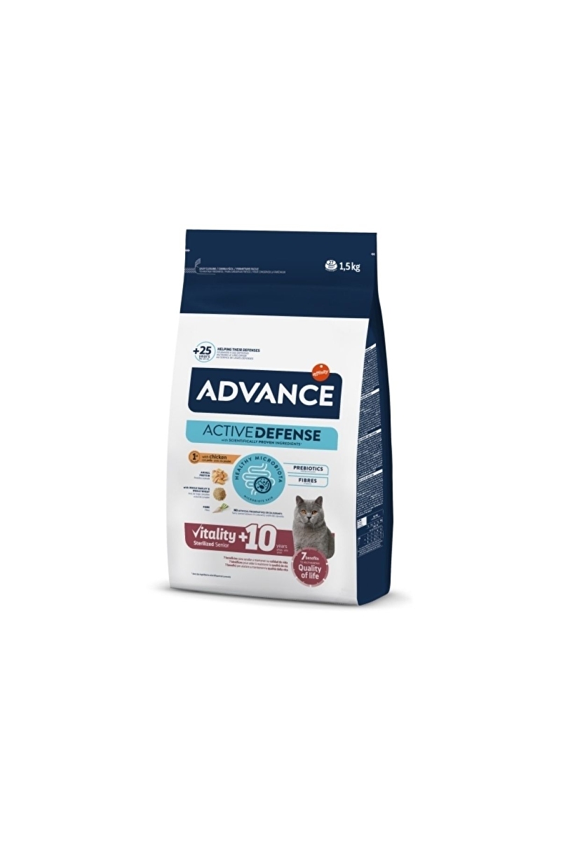 Advance Vitality +10 Tavuklu Kısırlaştırılmış Yaşlı Kedi Maması 1,5kg