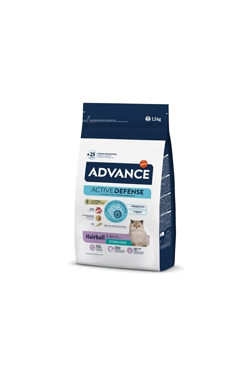 Advance Tüy Yumağı Önleyici Hindili Kısırlaştırılmış Kedi Maması 1,5kg