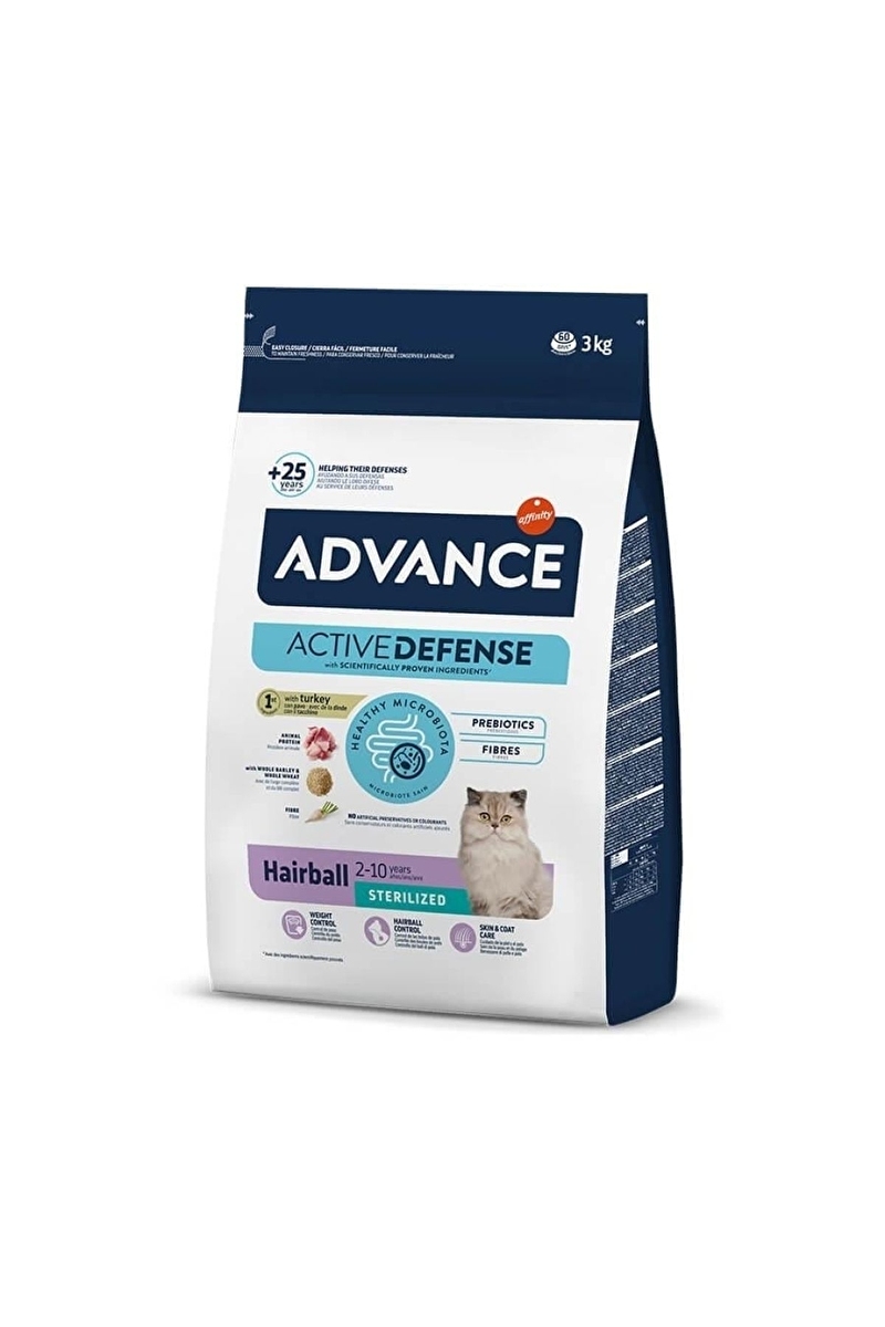 Advance Tüy Yumağı Önleyici Hindili Kısırlaştırılmış Kedi Maması 3kg