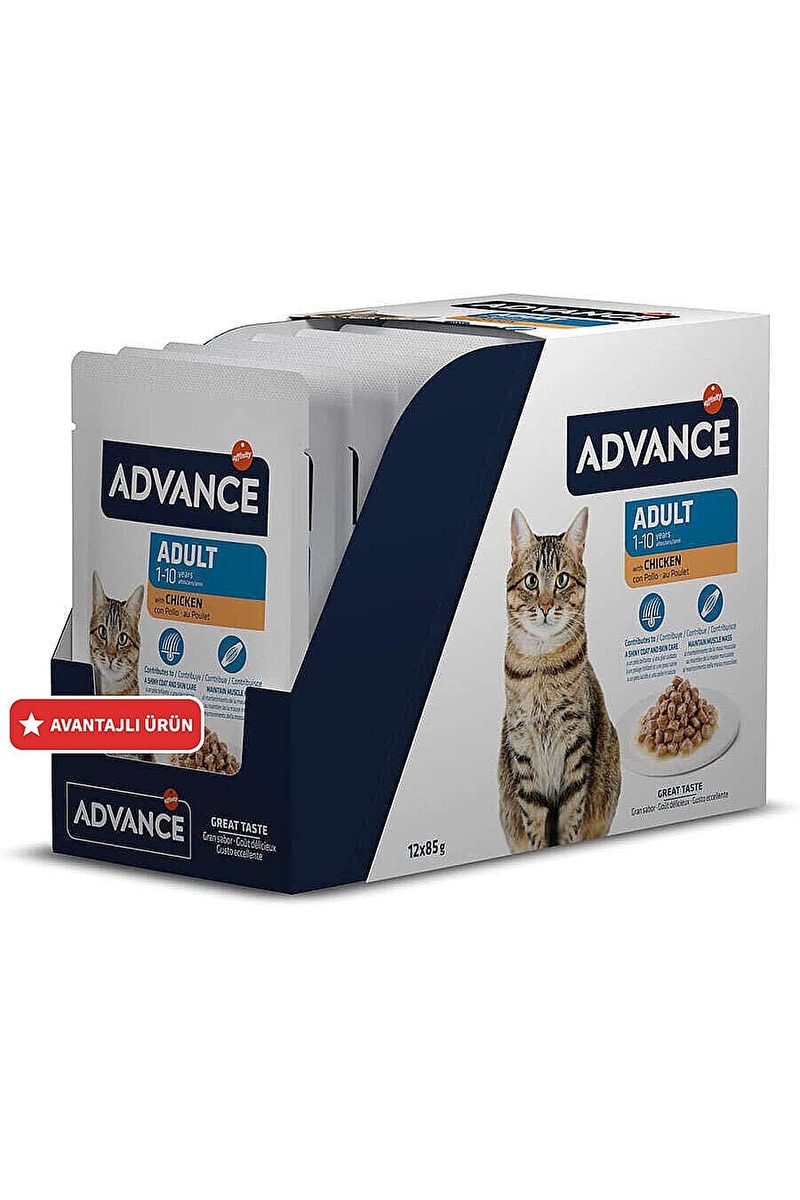 Advance Pouch Tavuklu Yetişkin Yaş Kedi Maması 85 gr