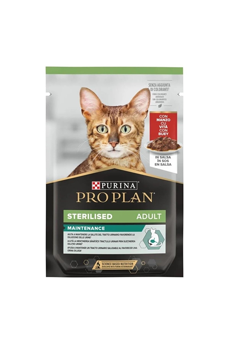 Pro Plan Sos İçinde Sığır Etli Kısırlaştırılmış Kedi Yaş Maması 85g