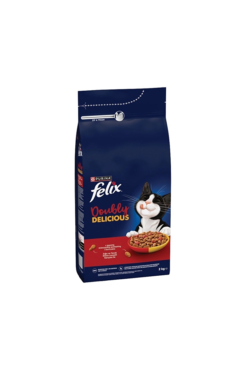 Felix Doubly Delicious Çifte Lezzet Kuru Kedi Maması Sığır Etli 2kg