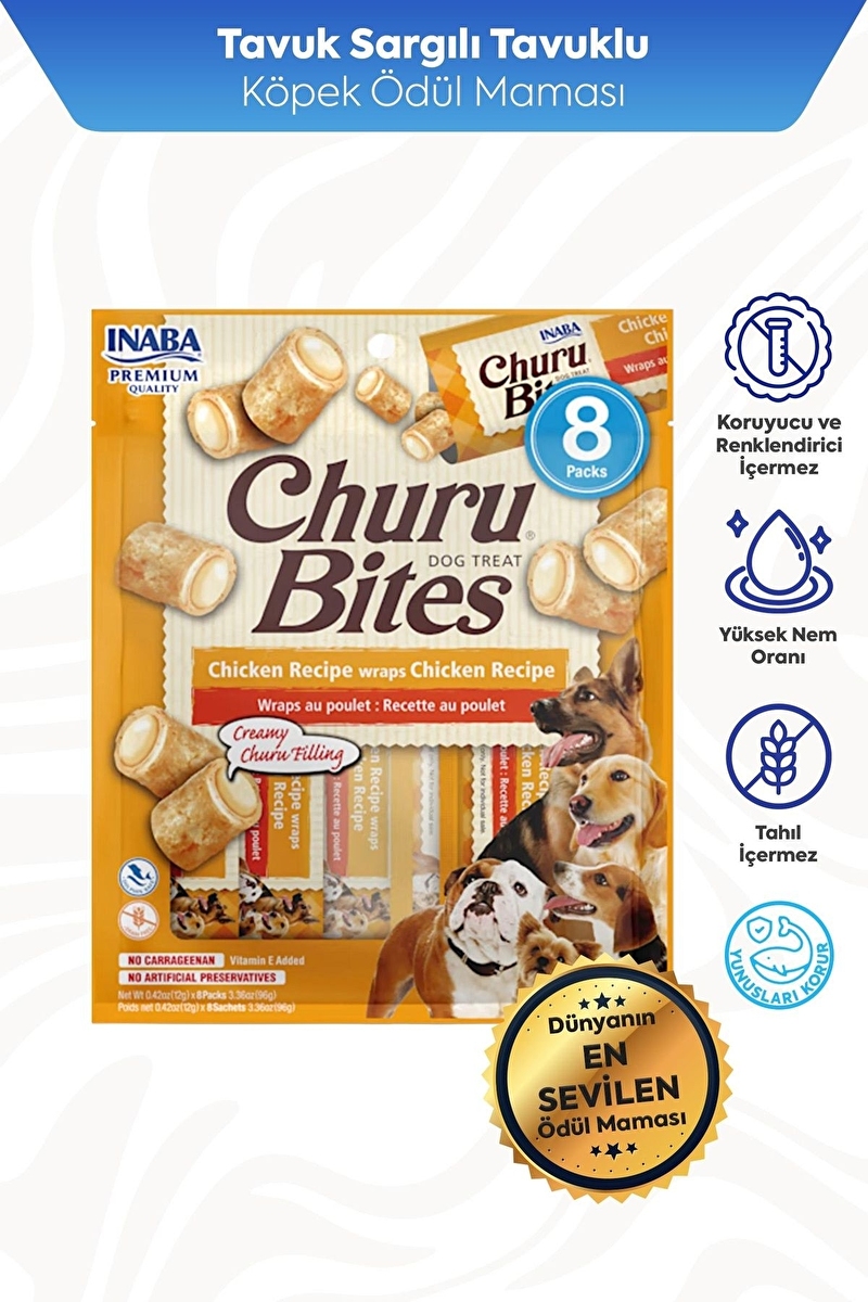 Churu Bites Köpekler İçin Tavuklu Ödül Maması