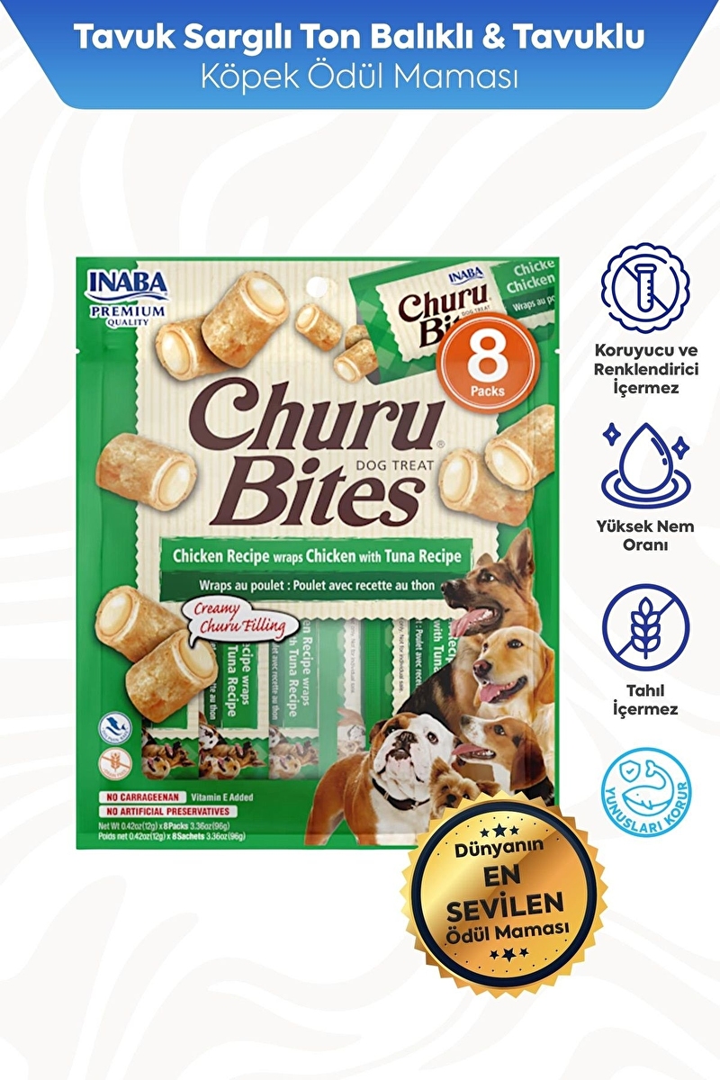 Churu Bites Köpekler için Tavuklu ve Ton Balıklı Ödül Maması