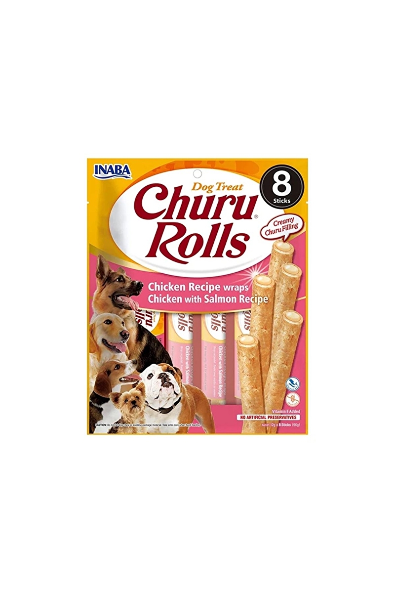 Churu Rolls Sticks Tavuk Sargılı & Somonlu Köpek Ödül Maması