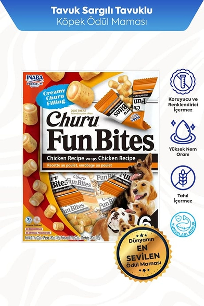 Churu Fun Bites Sticks Tavuk Sargılı Köpek Ödül MamasıChuru Fun Bites Sticks Tavuk Sargılı Köpek Ödül Maması