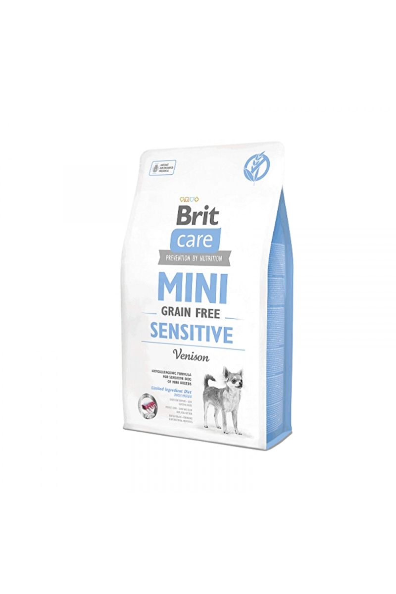 Brit Care Mini Irk Hassas Köpekler İçin, Tahılsız, Hipoalerjenik Geyik Etli Kuru Mama 2 kg