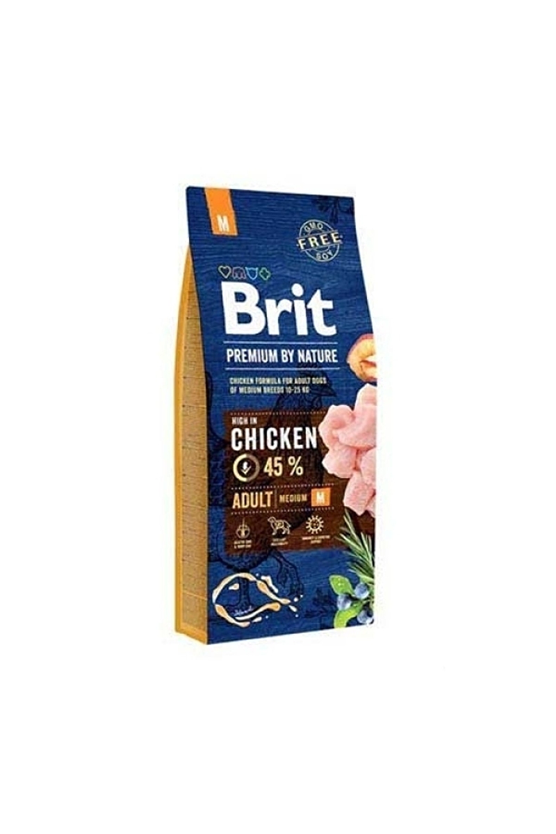 Brit Premium By Nature Orta Irk Yetişkin Köpekler İçin, Tavuk Etli Kuru Mama 15 kg