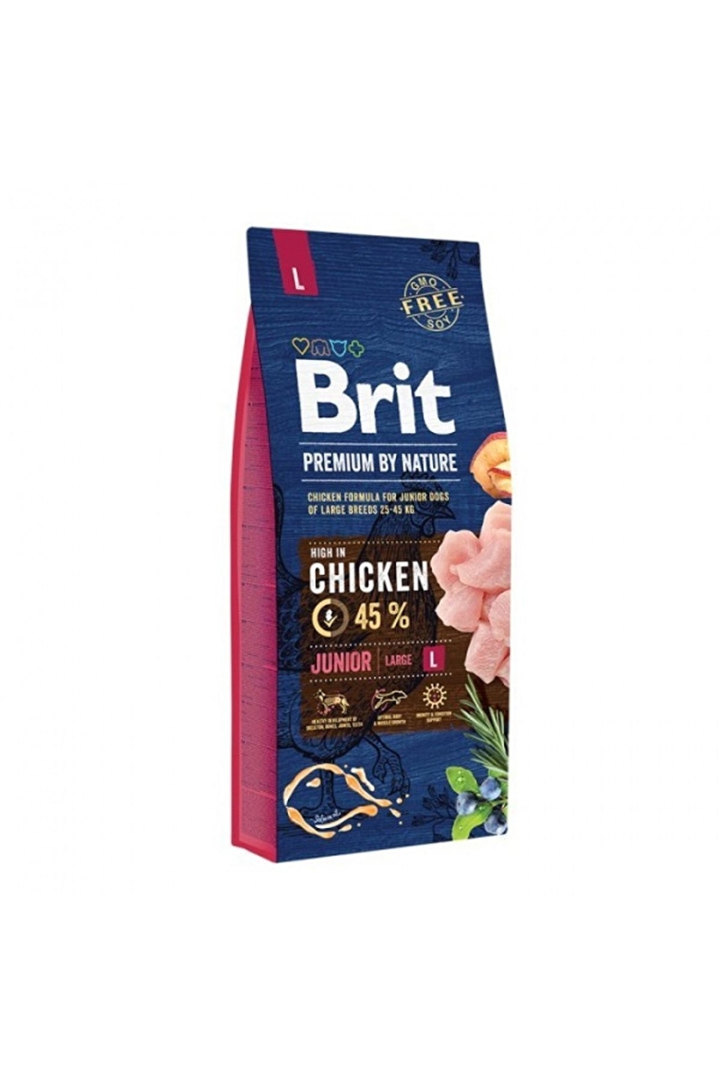 Brit Premium By Nature Büyük Irk Genç Köpekler İçin, Tavuk Etli Kuru Mama 15 kg
