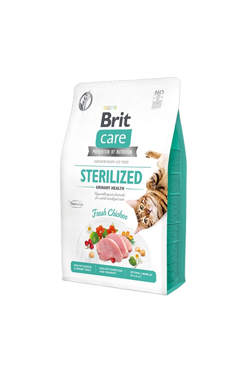 Brit Care İdrar Yolu Problemi Olan Kısırlaştırılmış Kediler İçin, Tahılsız, Hipoalerjenik, Taze Tavuk Etli Kuru Mama 2 kg