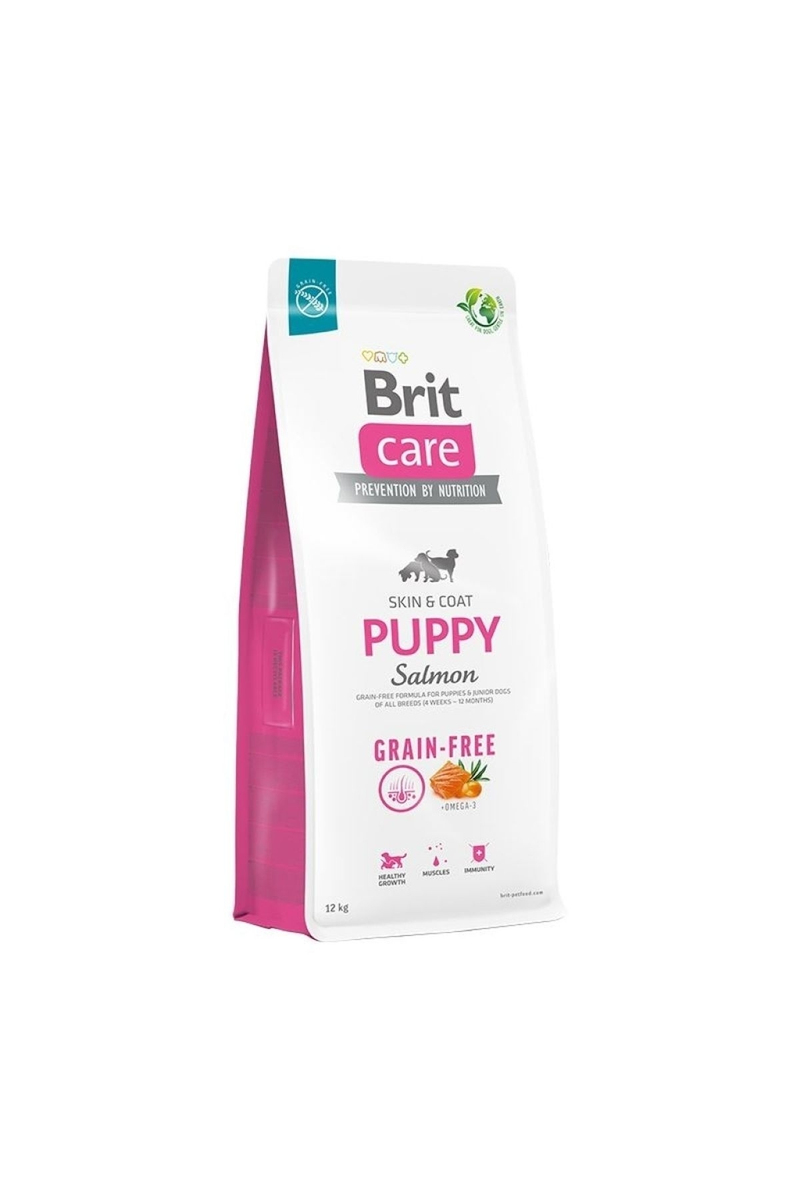Brit Care Deri ve Tüy Hassasiyeti Olan Yavru Köpekler için, Tahılsız, Somonlu Kuru Mama 12 kg