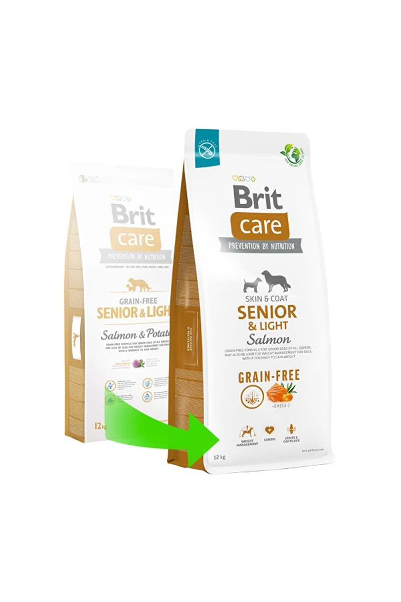 Brit Care Kilo Kontrolü Ve Deri - Tüy Hassasiyeti Olan Yaşlı Köpekler İçin, Tahılsız, Somonlu Kuru Mama 12 kg