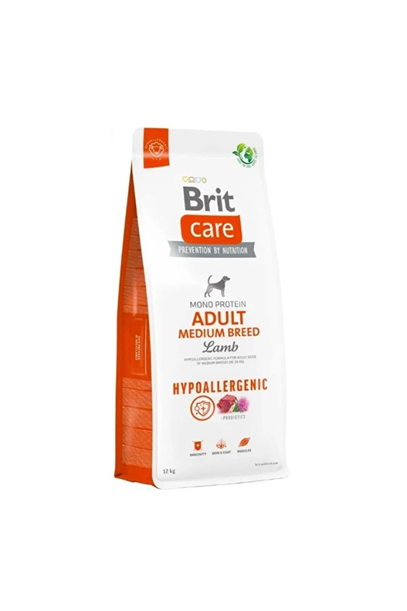 Brit Care Orta Irk Yetişkin Köpekler İçin, Tek Proteinli, Hipoalerjenik, Kuzu Etli Kuru Mama 12 kg