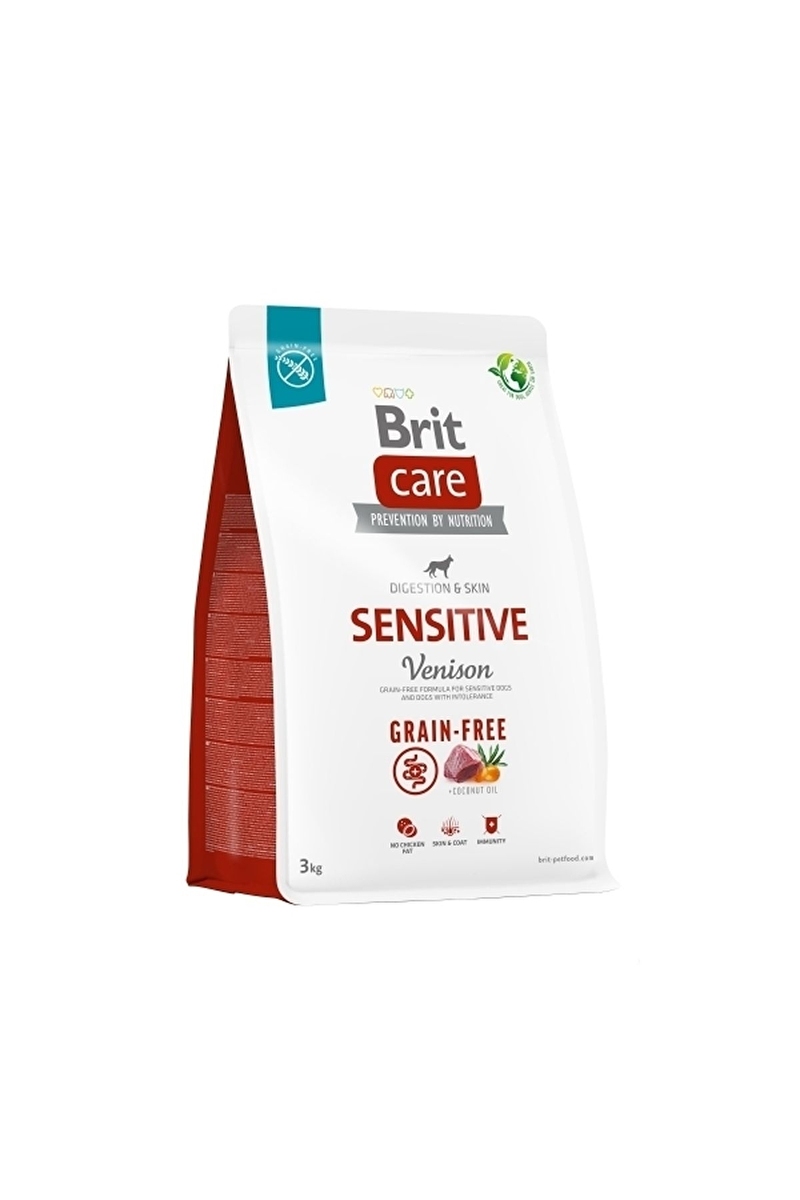 Brit Care Sindirim Sistemi, Gıda İntoleransı Ve Deri Hassasiyetine Sahip Köpekler İçin, Tahılsız, Geyik Etli Kuru Mama 3 kg