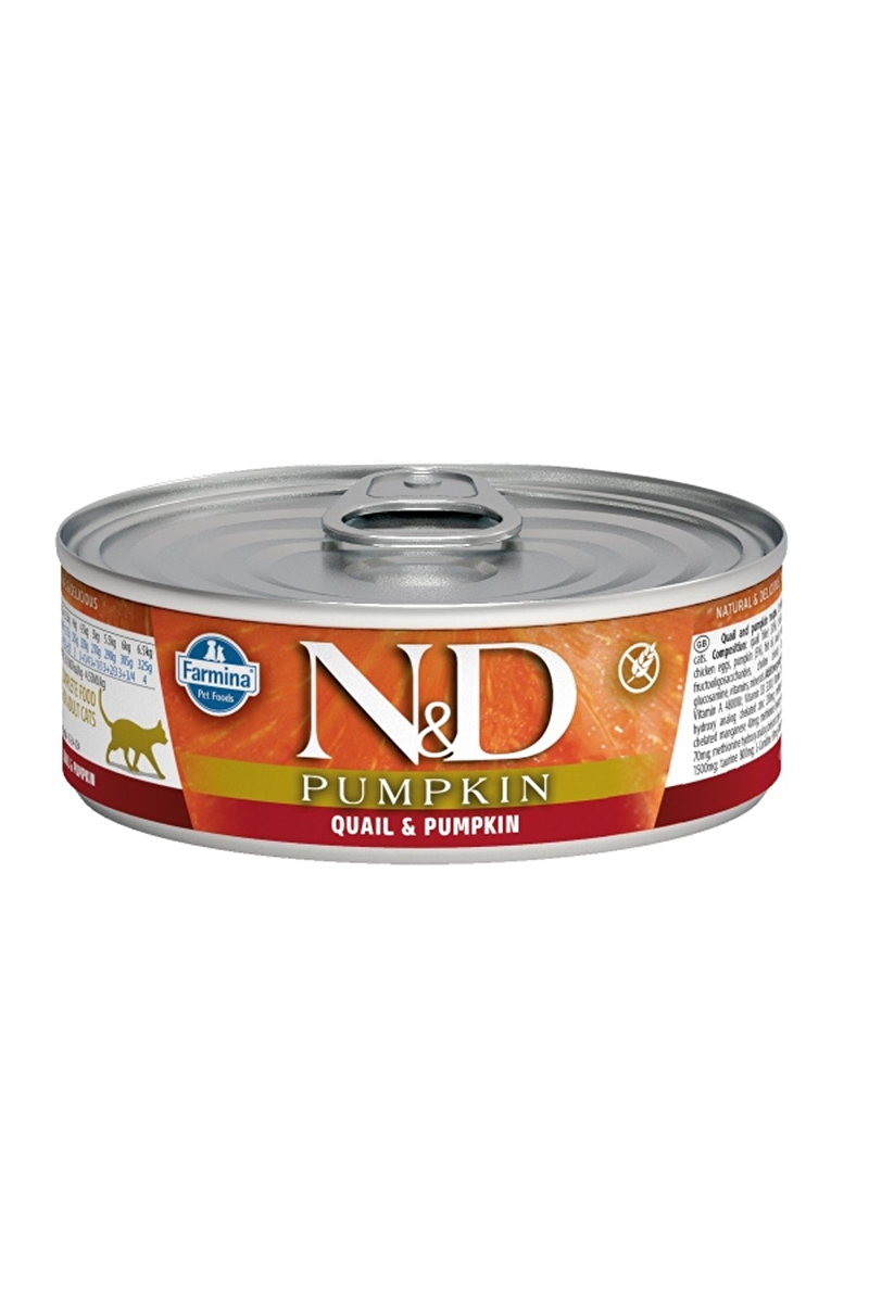 N&D Pumpkin Bal Kabaklı ve Bıldırcınlı Tahılsız Yetişkin Kedi Konservesi 70g