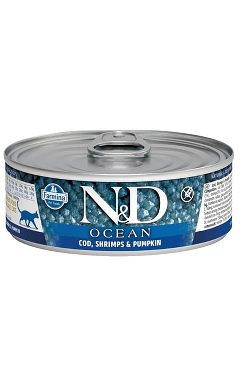 N&D Ocean Balkabaklı Balıklı Karidesli Yavru Kedi Konservesi 70 G