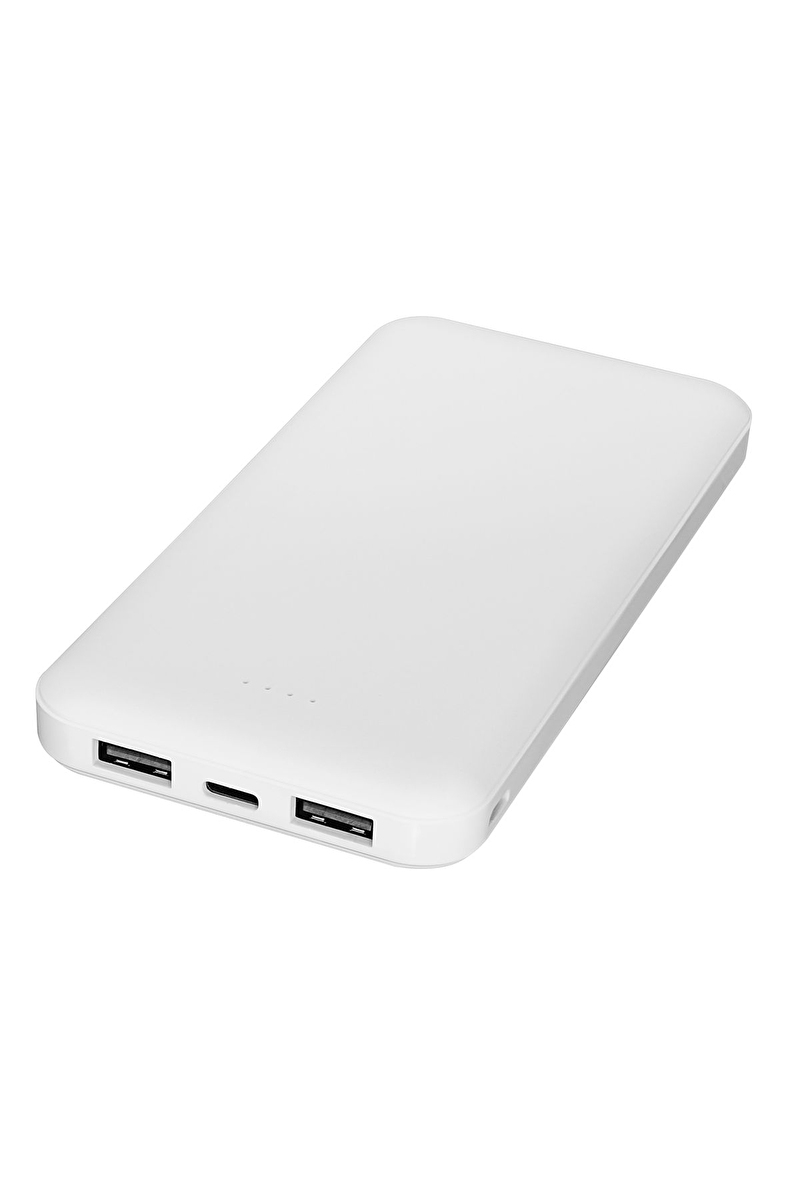 Asonic AS-P10 10000mAh 2*USB Output Powerbank Beyaz Taşınabilir Pil Şarj Cihazı