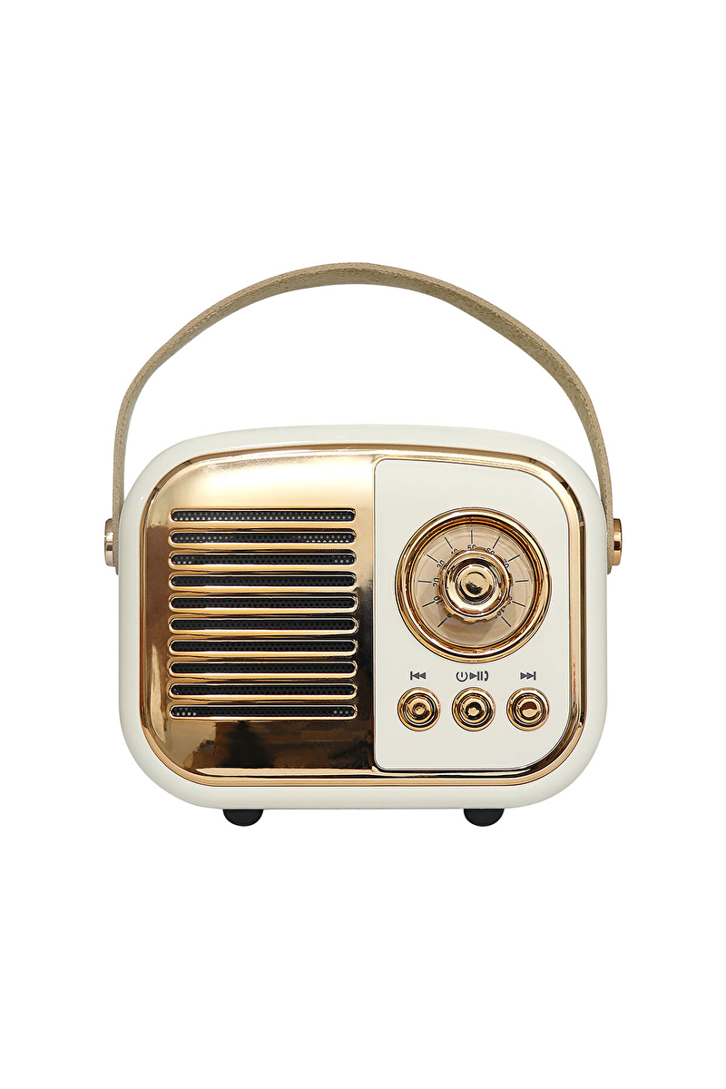 Mikado MD-24BT Echoes 3W 800mAh Beyaz Usb+TF Kart+Bluetooth Destekli Klasik Retro Müzik Kutusu