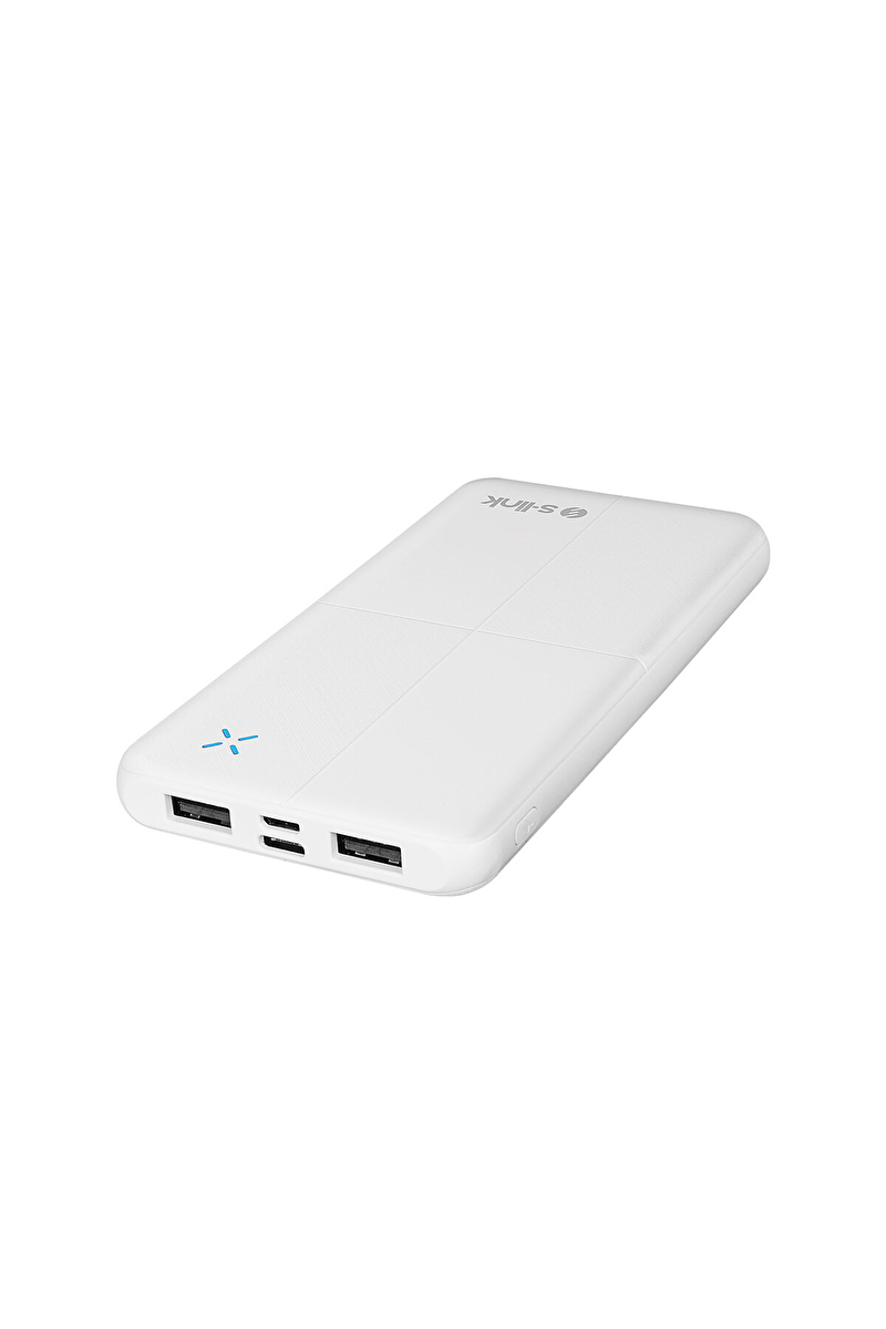 S-link IP-G12N 10000mAh Micro+Usb+ Type-C Giriş+Çıkış Beyaz. Taşınabilir Pil Şarj Cihazı Powerbank
