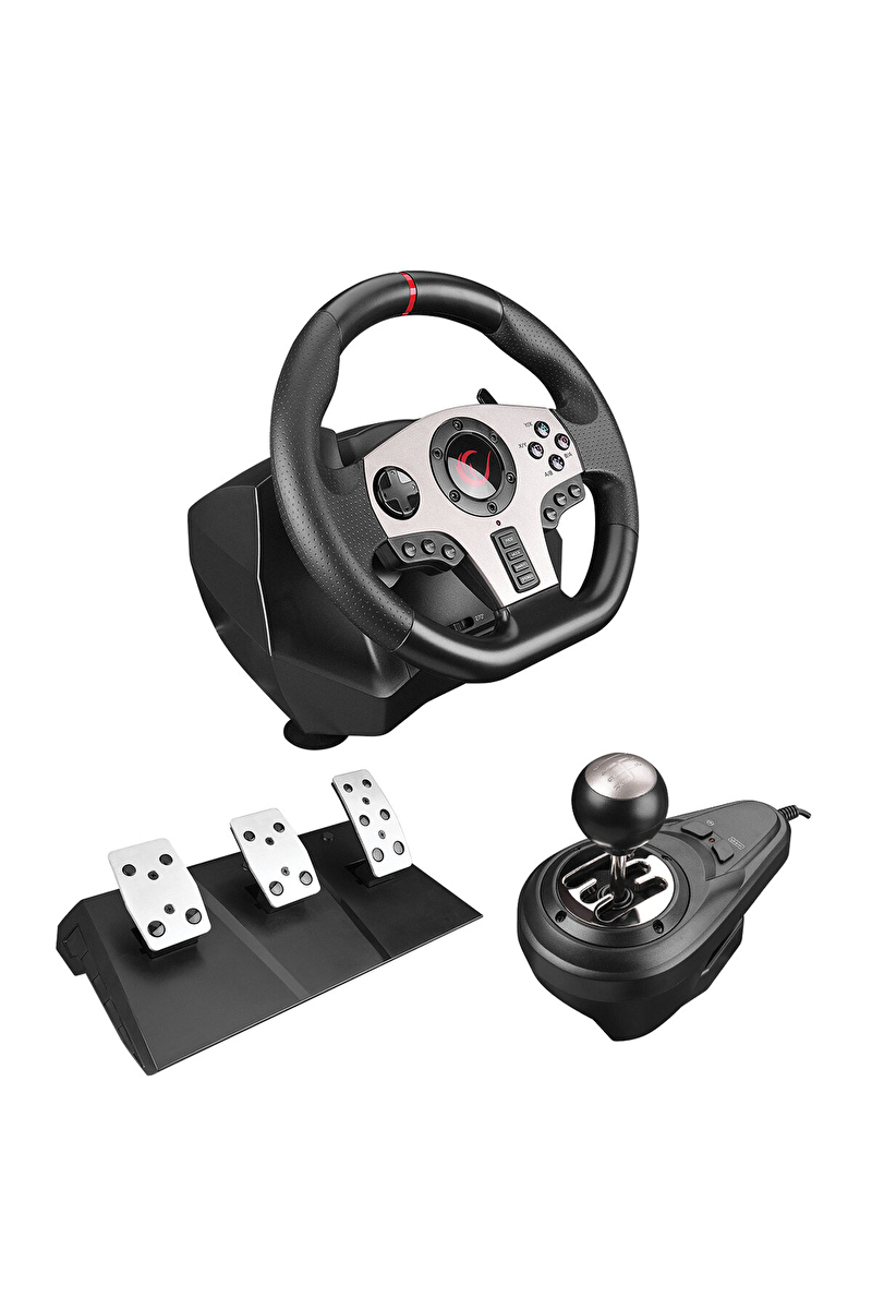 Rampage El Vitesli Gaming Oyuncu Direksiyonu Seti V902 PC 3 Pedallı