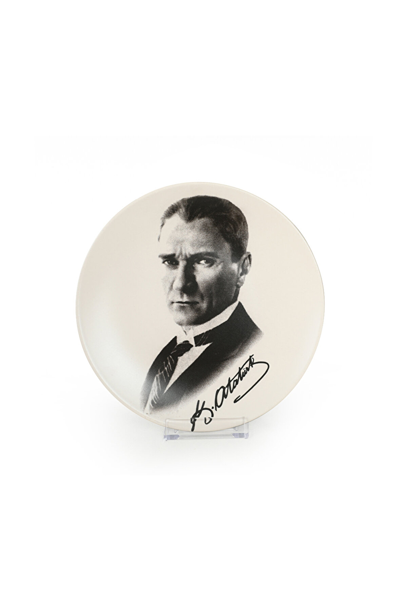 Keramika Atatürk Dekorlu Plastik Ayaklı Tabak