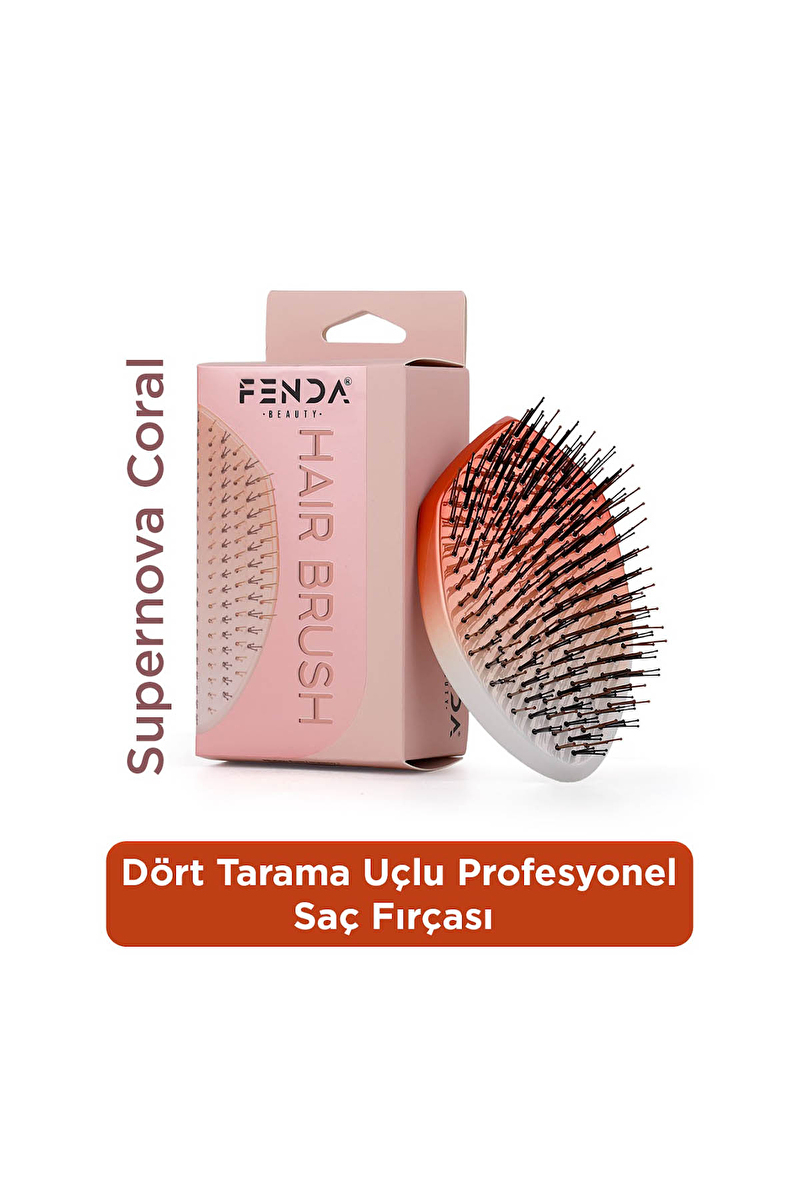 Fenda Dört Tarama Uçlu Profesyonel Saç Fırçası - 002OR