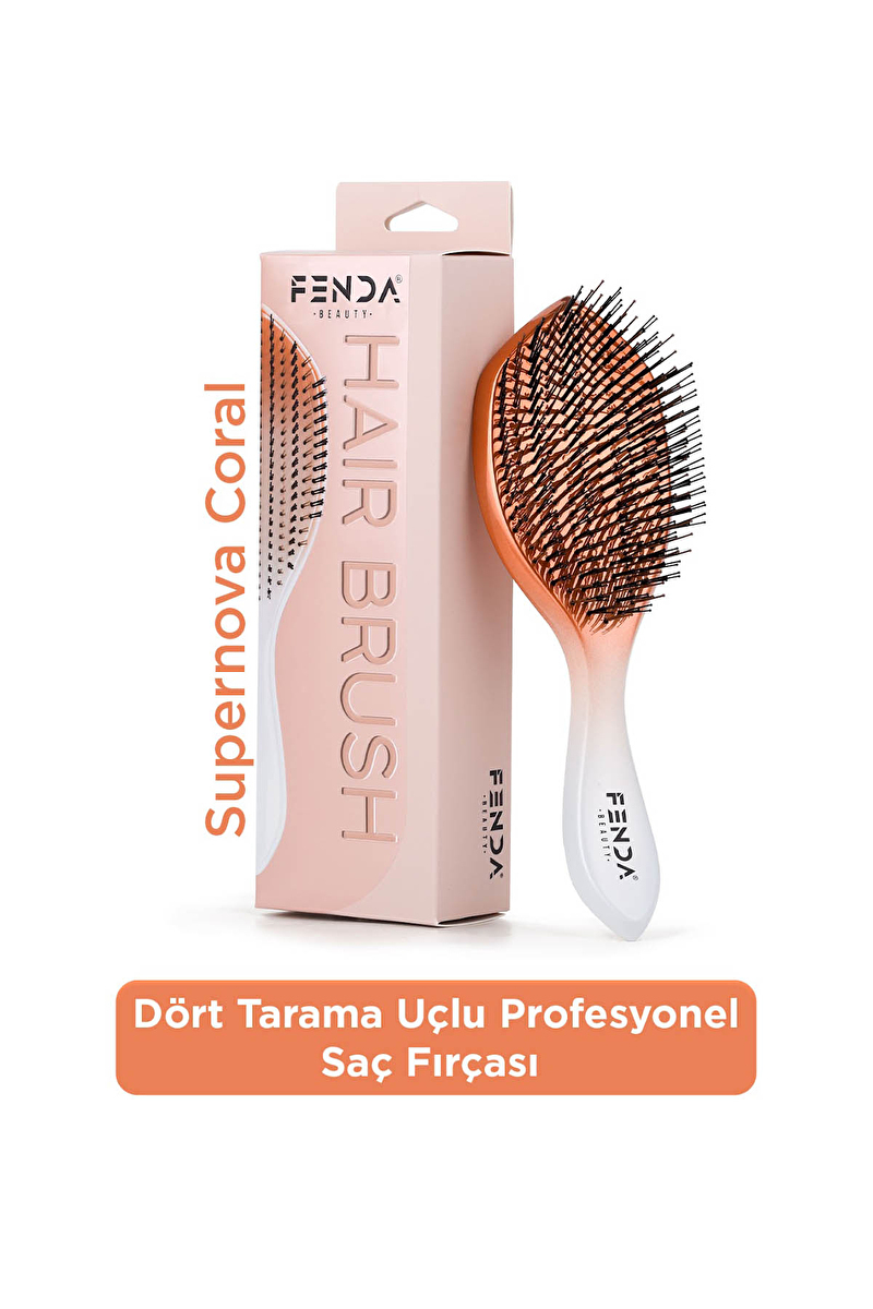 Fenda Dört Tarama Uçlu Profesyonel Saç Fırçası - 004OR