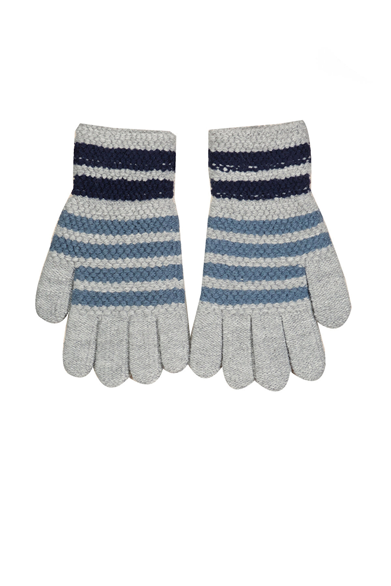 Kitti 4-8 Yaş Çocuk Örme Eldiven Erkek P-K23230-04