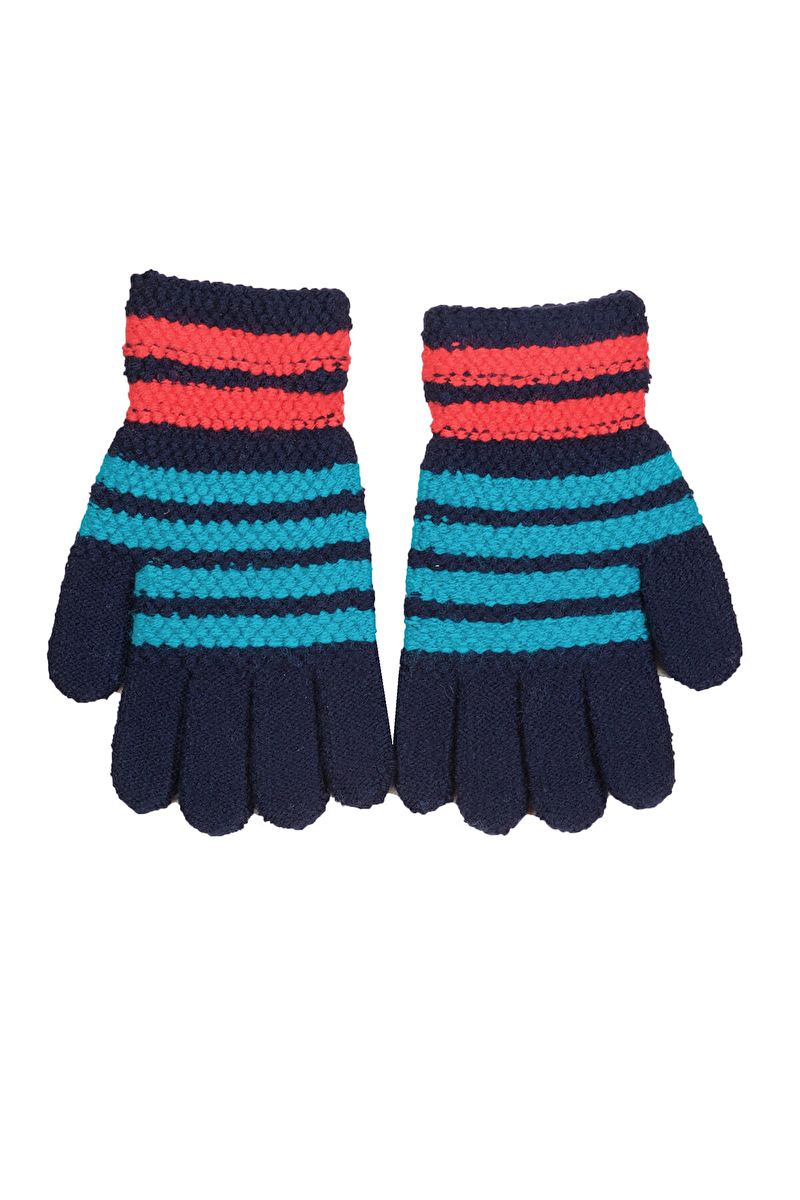 Kitti 4-8 Yaş Çocuk Örme Eldiven Erkek P-K23230-04
