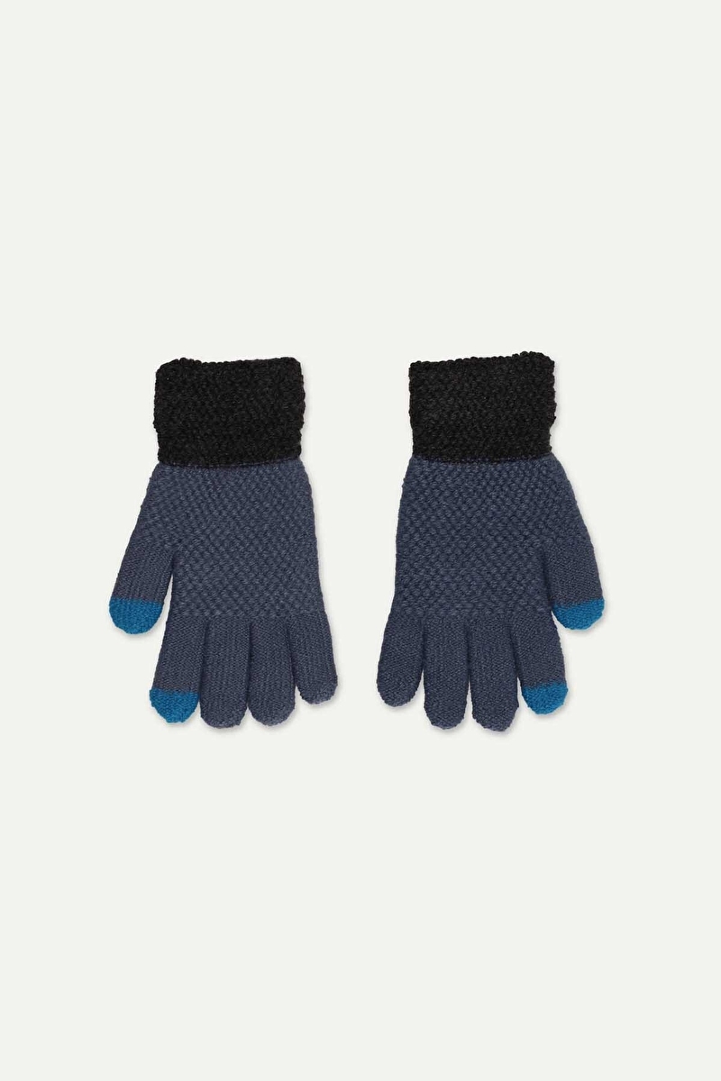 Kitti 4-8 Yaş Çocuk Örme Eldiven Erkek P-K23230-06
