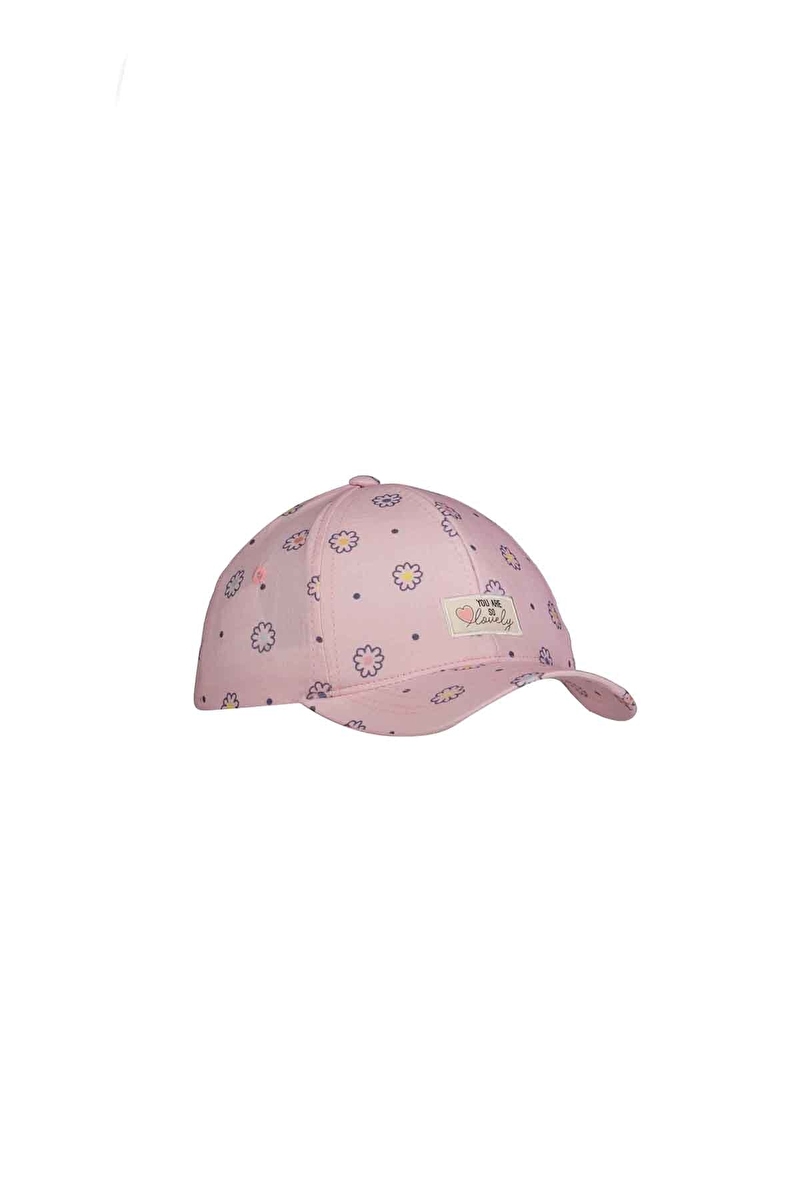 Kitti 5/8 Yaş Papatya Baskılı Kız Çocuk Kep Y26240-03-060