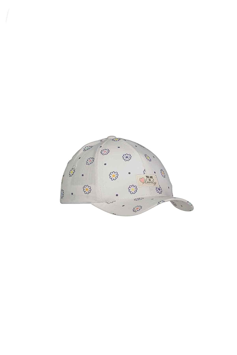 Kitti 5/8 Yaş Papatya Baskılı Kız Çocuk Kep Y26240-03-008