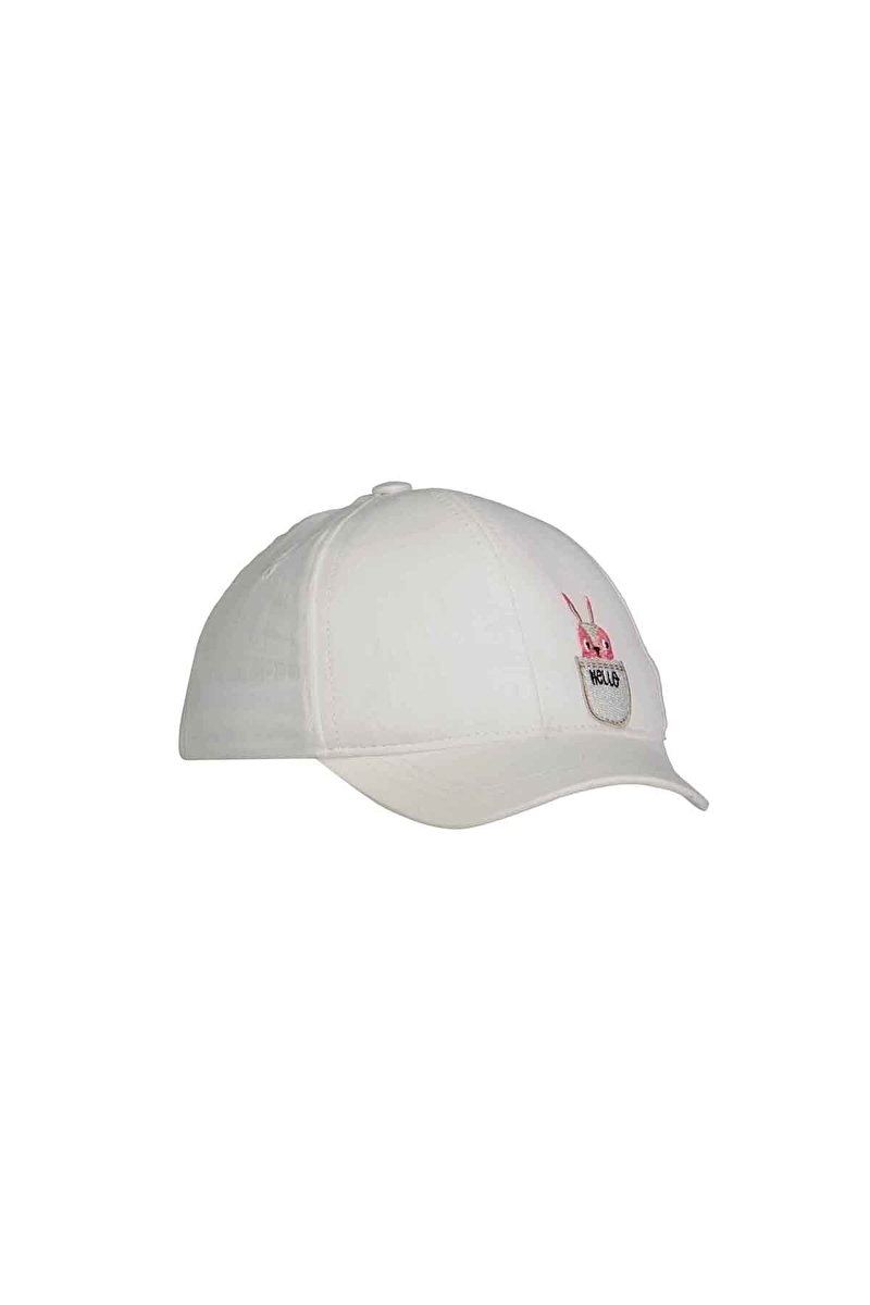 Kitti 1/4 Yaş Tavşan Nakışlı Kız Çocuk Kep Y26140-01-008