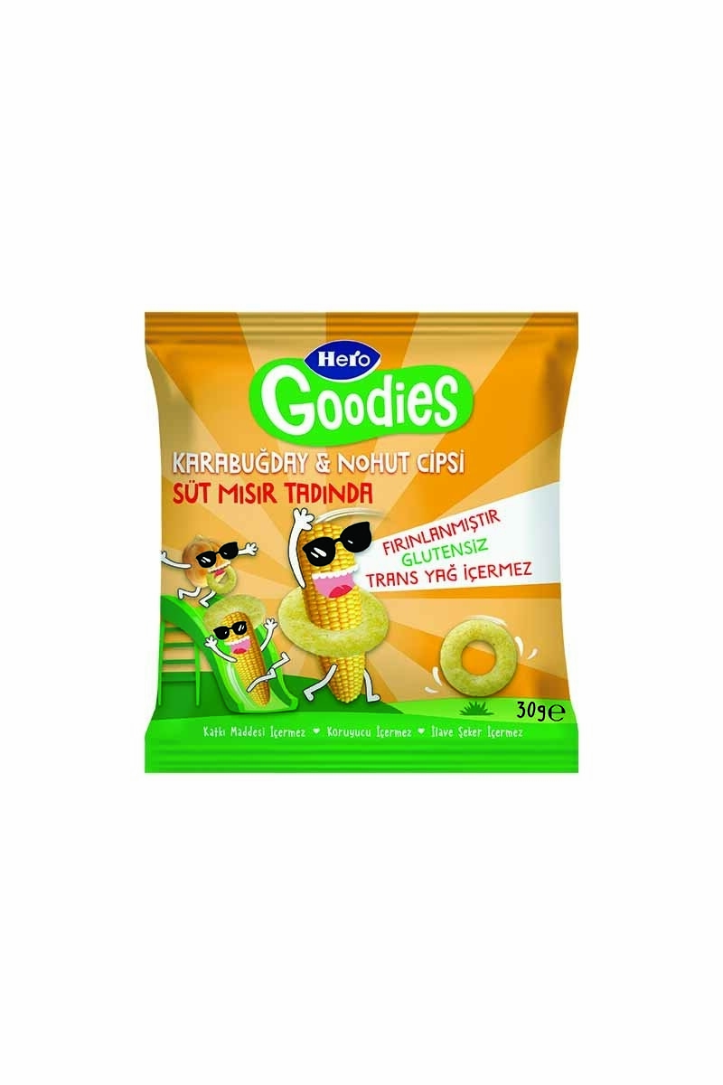 Hero Goodies Karabuğday Nohut Cipsi Süt Mısırlı 30 g