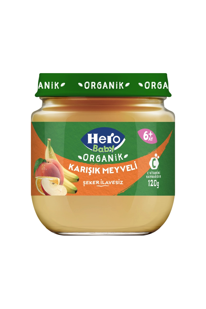 Hero Baby Organik Karışık Meyveli Kavanoz Maması 120 g