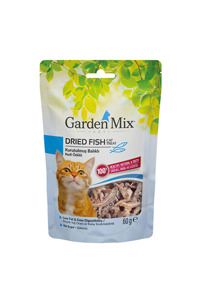 Garden Mix Kurutulmuş Balıklı Doğal Kedi Ödül Maması 60 gr