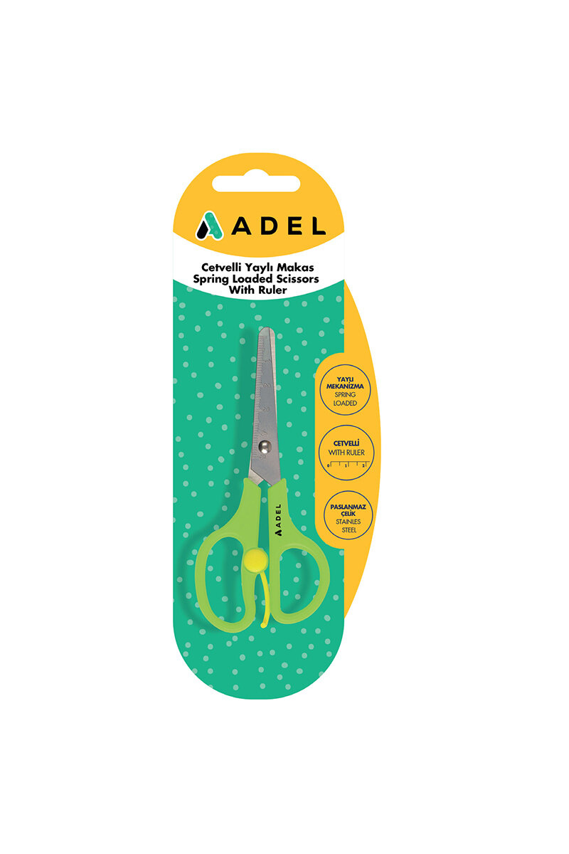 Adel Cetvelli Yaylı Makas 13cm