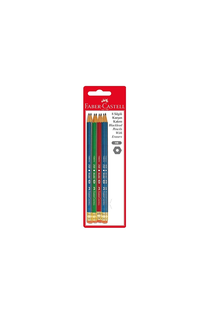 Faber Castell Silgili 8'li Kurşun Kalem