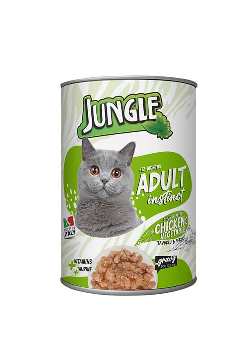 Jungle Yetişkin Kedi Konserve Tavuklu Sebzeli