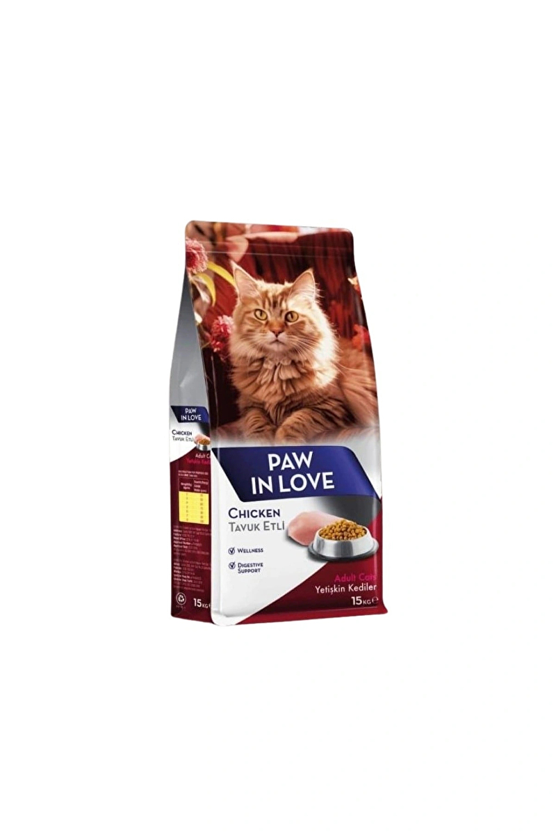 Paw In Love Yetişkin Kedi Kuru Mama Tavuklu 15 KG