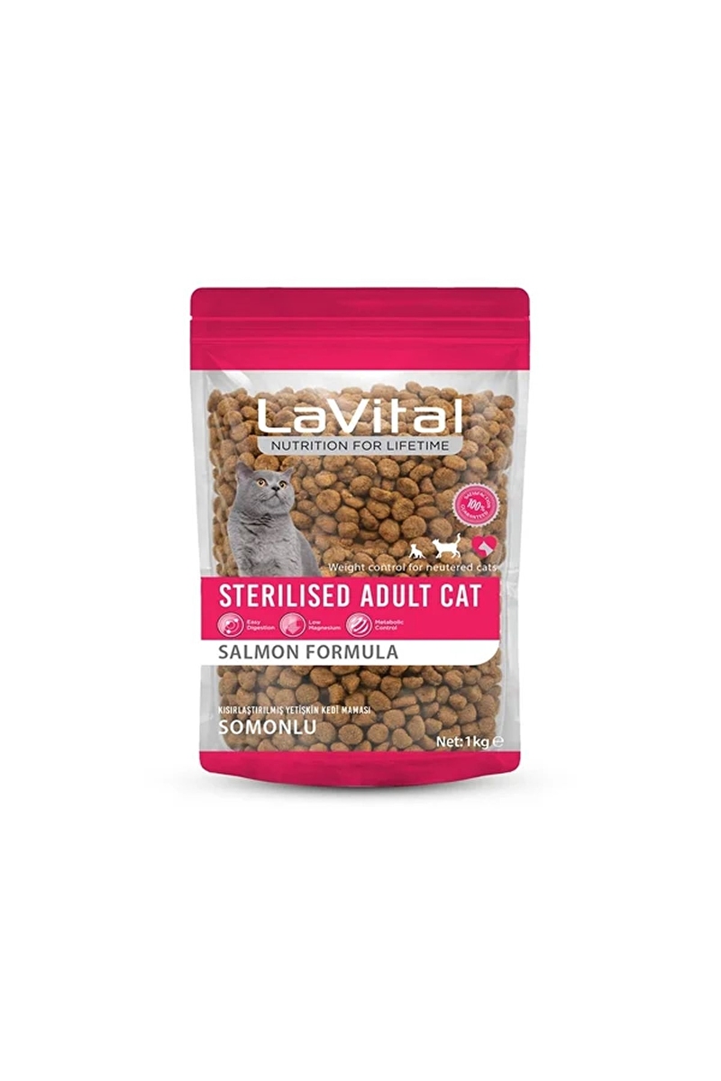 LaVital Somonlu Kısırlaştırılmış (Sterilised) Yetişkin Kedi Maması 1kg