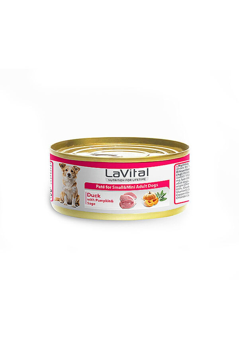 Lavital Ördekli, Balkabaklı ve Adaçaylı Mini Irk Yetişkin Köpek Konservesi 85GR