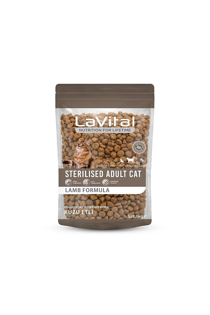 LaVital Kuzu Etli Kısırlaştırılmış (Sterilised) Yetişkin Kedi Maması 1kg