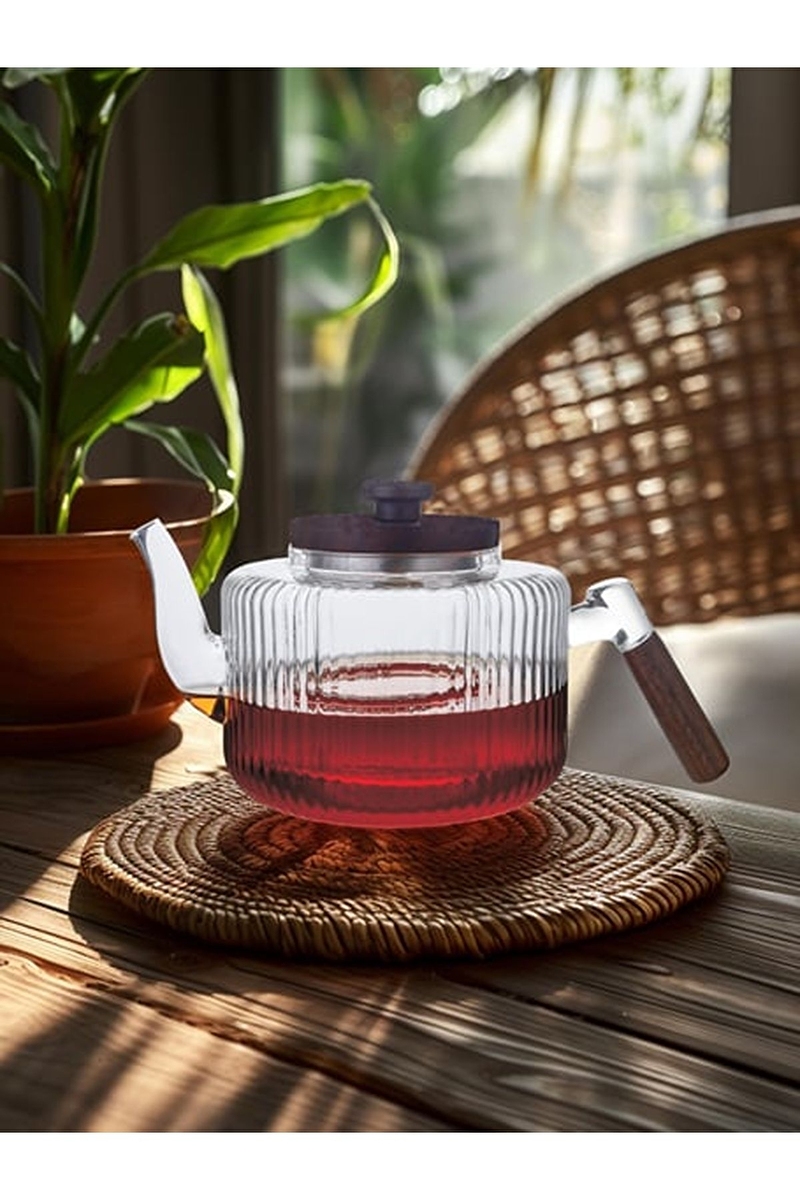 Paçi Ellie Akasya Kapaklı Cam Demlik 1200 ML