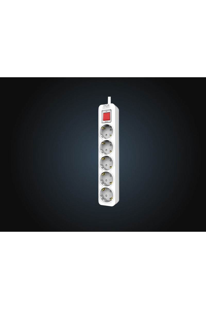 Inca IPW-44GB 5 port Akım Korumalı Led Tuşlu Priz 1.5M - Beyaz