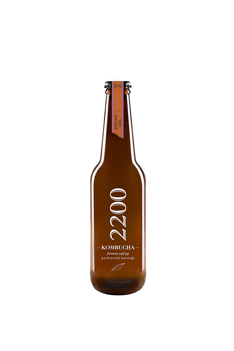 Kambucha 2200 Şeftali Gül Fermente Yeşil Çay 330 ml